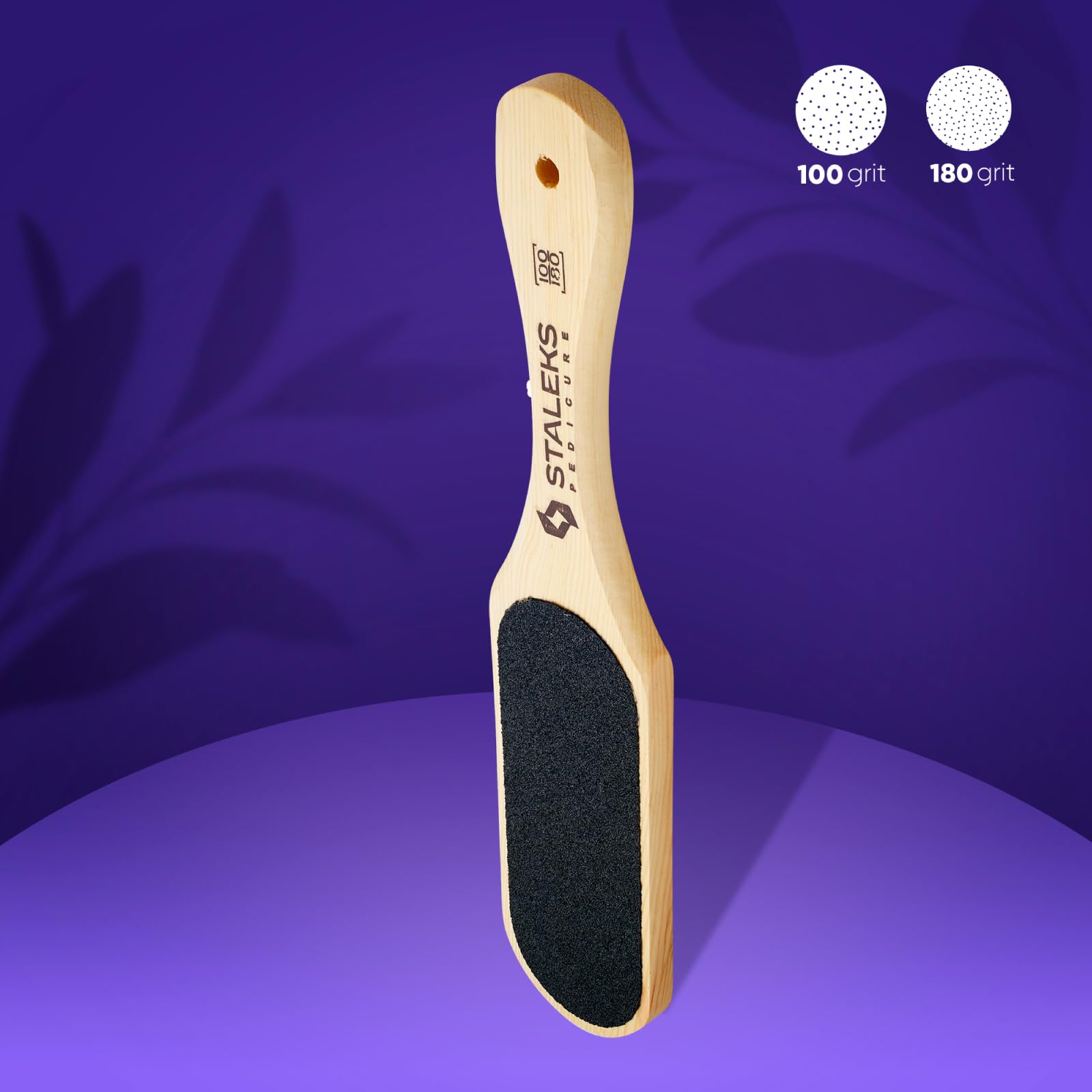 STALEKS Beauty & Care 10 Type 1 Wooden Foot File (100/180 Grit) – Straight Natural Alder Pedicure Tool for Smoothing & Polishing Rough Skin - Image 3