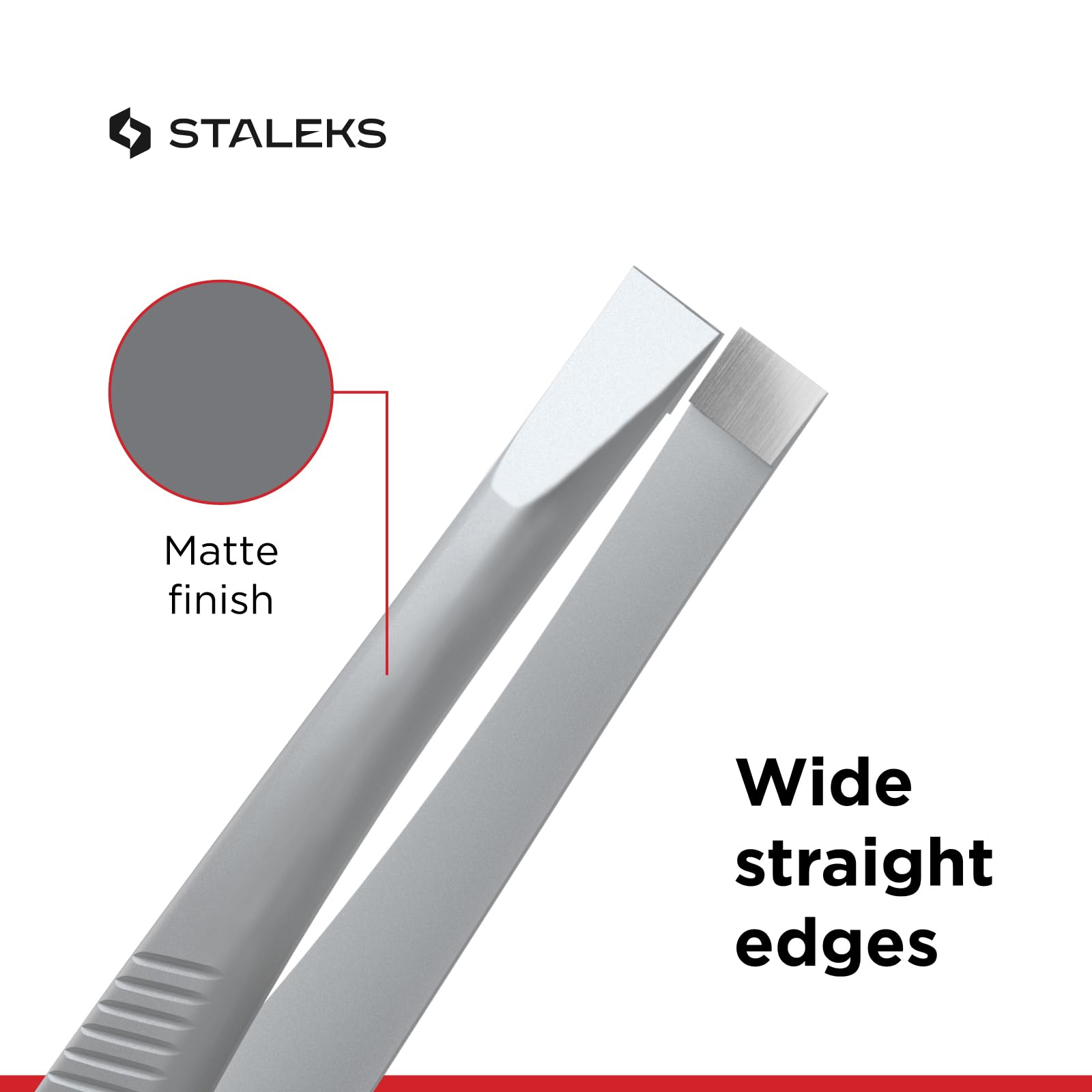 STALEKS CLASSIC 10 Type 1 Eyebrow Tweezers – Wide Straight Stainless Steel for Thick Brows & Precise Home Hair Removal - Image 5