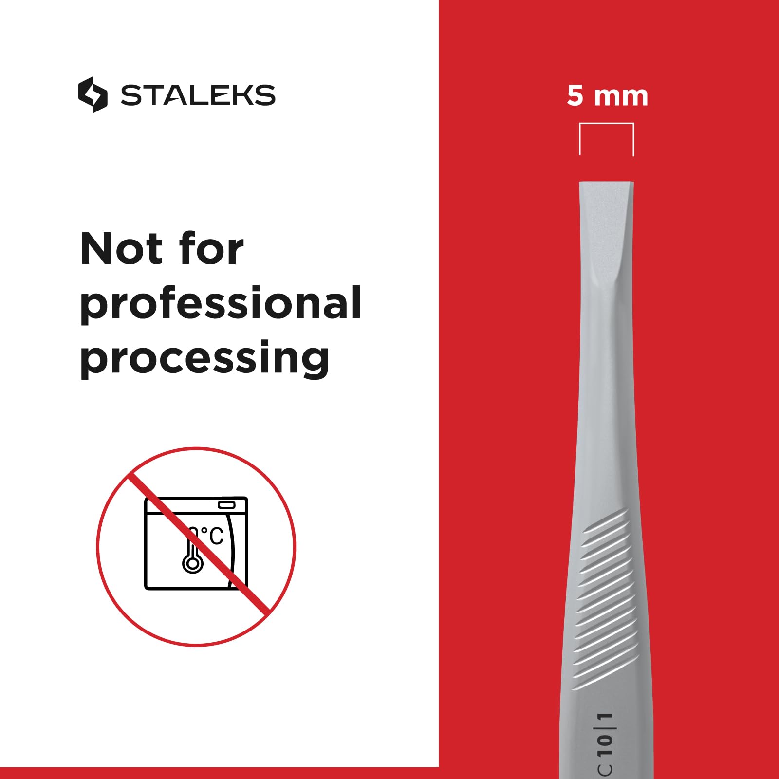 STALEKS CLASSIC 10 Type 1 Eyebrow Tweezers – Wide Straight Stainless Steel for Thick Brows & Precise Home Hair Removal - Image 6