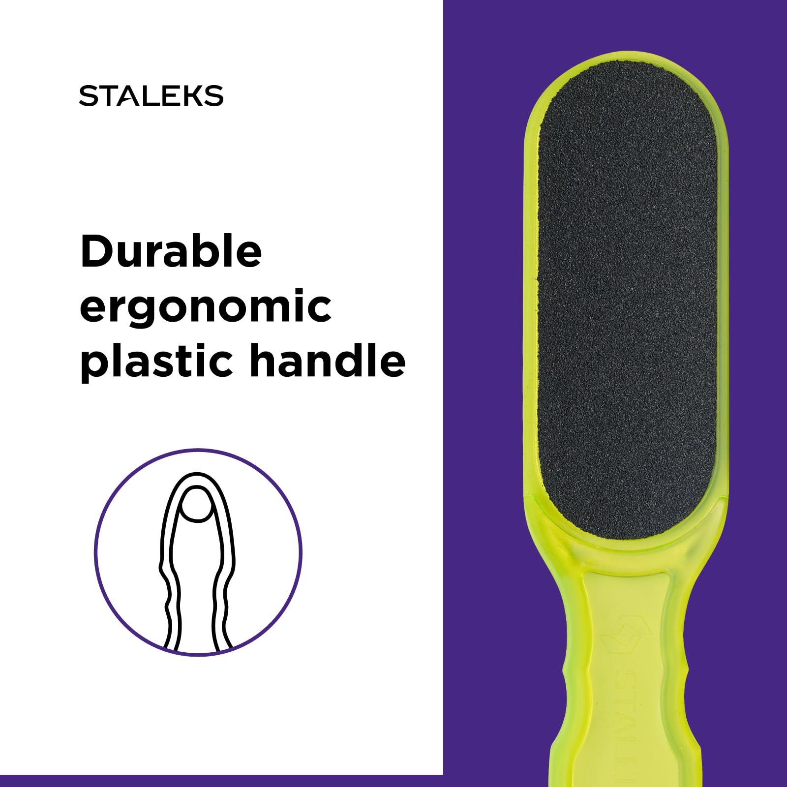 STALEKS Classic 10 Type 1 Plastic Foot File (100/180 Grit) – Ergonomic Double-Sided Pedicure Tool for Smoothing & Polishing Rough Skin - Image 6