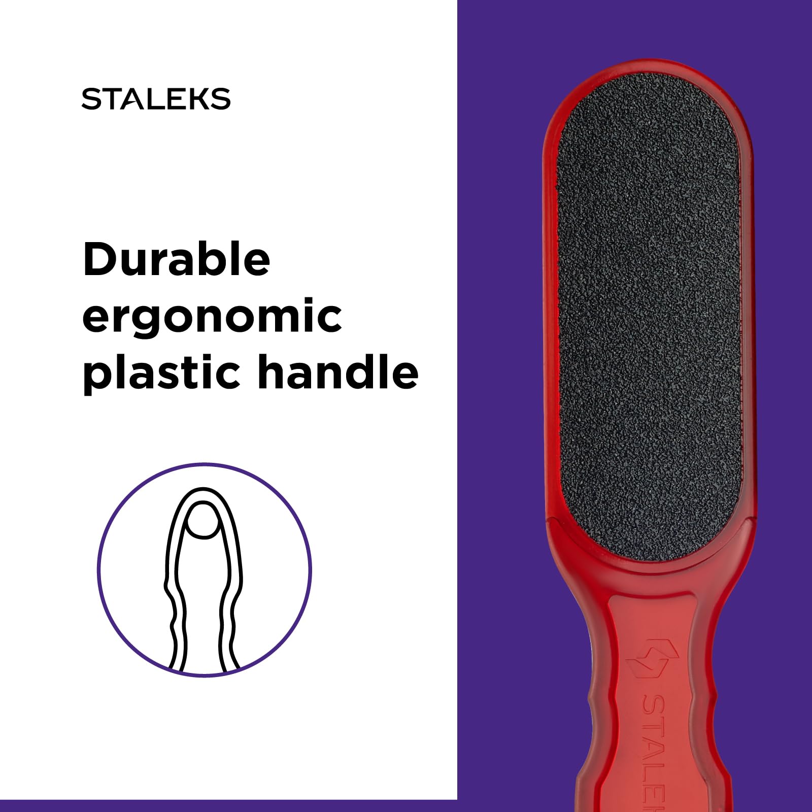 STALEKS Classic 10 Type 3 Plastic Foot File (60/80 Grit) – Ergonomic Double-Sided Pedicure Tool for Hard Corns & Severely Roughened Skin - Image 6