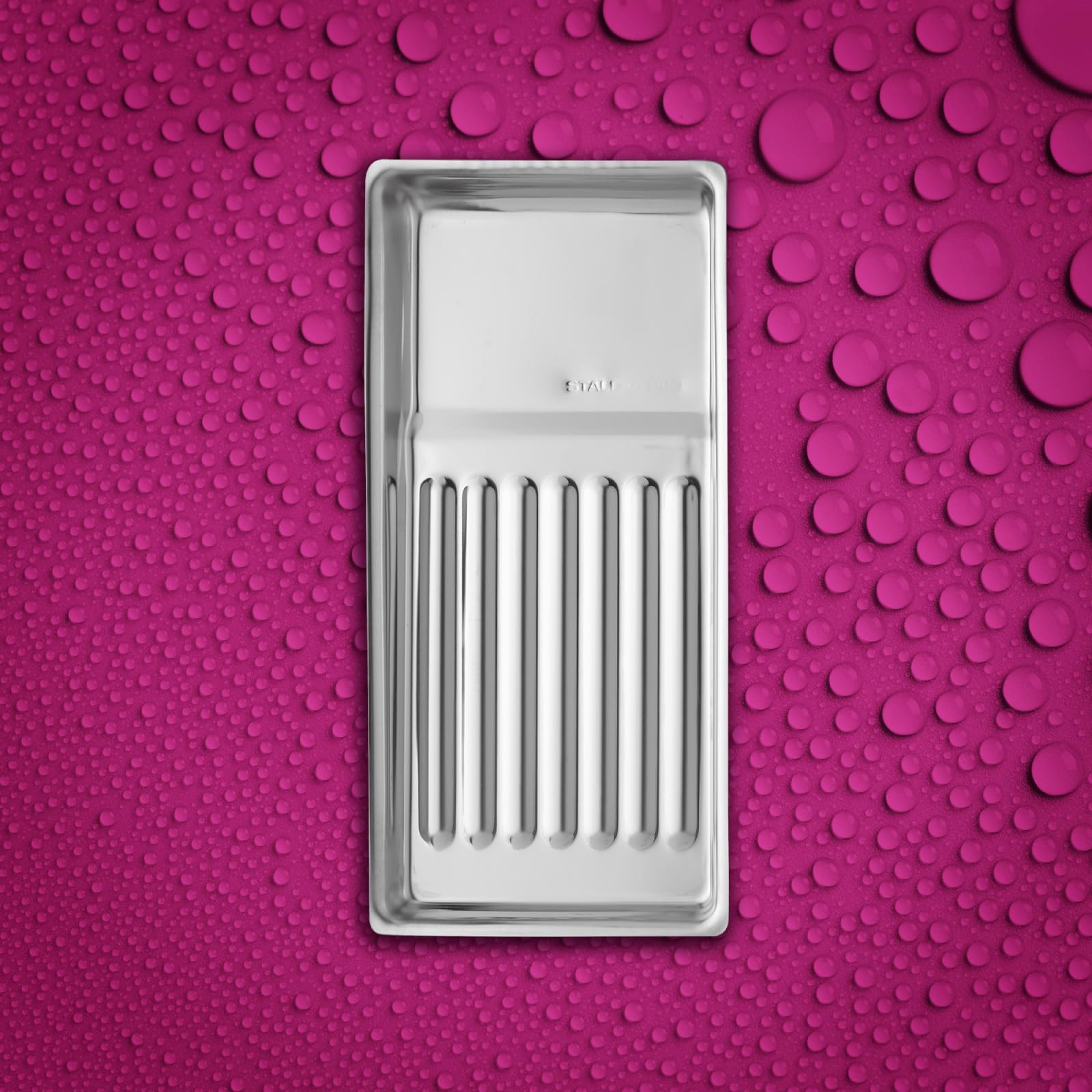 Staleks EXPERT 10 Tool Tray – Stainless Steel Organizer with Wavy Base – 195x90x19 mm for Storage and Disinfection - Image 3