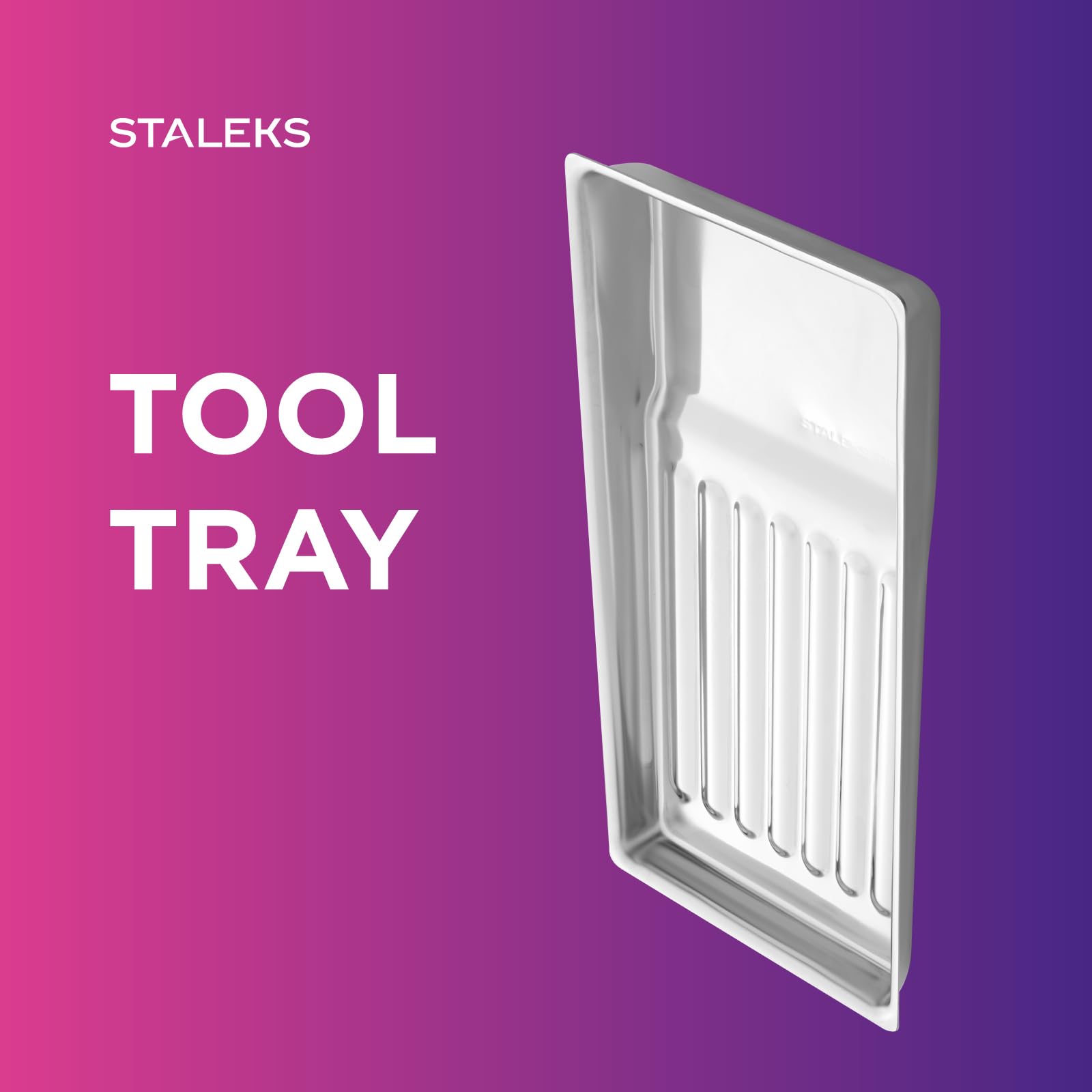 Staleks EXPERT 10 Tool Tray – Stainless Steel Organizer with Wavy Base – 195x90x19 mm for Storage and Disinfection - Image 4