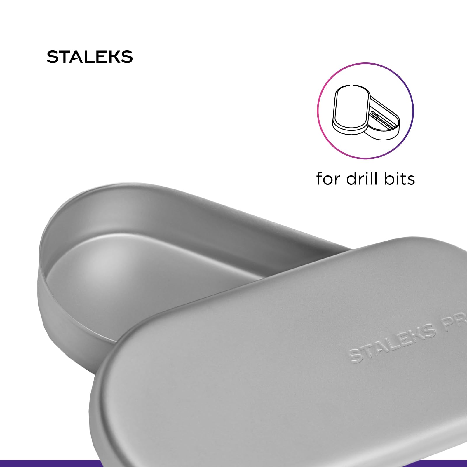 Staleks EXPERT 20 Tray with Lid – Stainless Steel Storage Box for Nail Drill Bits – Compact Container - Image 4