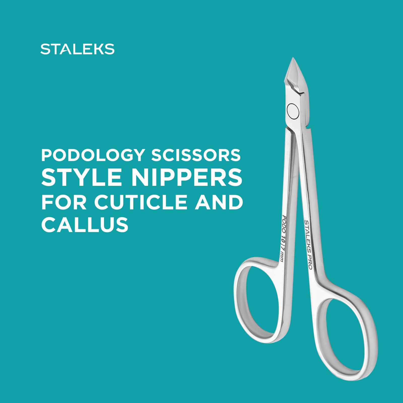 Staleks PODO 10 Podology Scissors-Style Nippers – 7 mm Blades with Heel – Beveled Straight Tips – Ideal for Corns, Calluses, and Cuticle Processing - Image 4