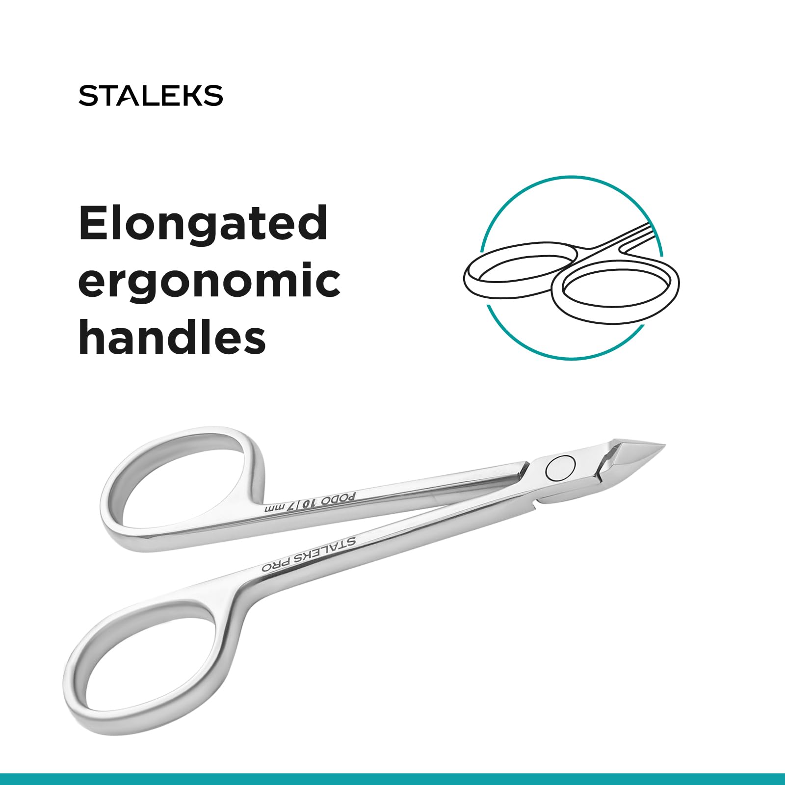 Staleks PODO 10 Podology Scissors-Style Nippers – 7 mm Blades with Heel – Beveled Straight Tips – Ideal for Corns, Calluses, and Cuticle Processing - Image 5