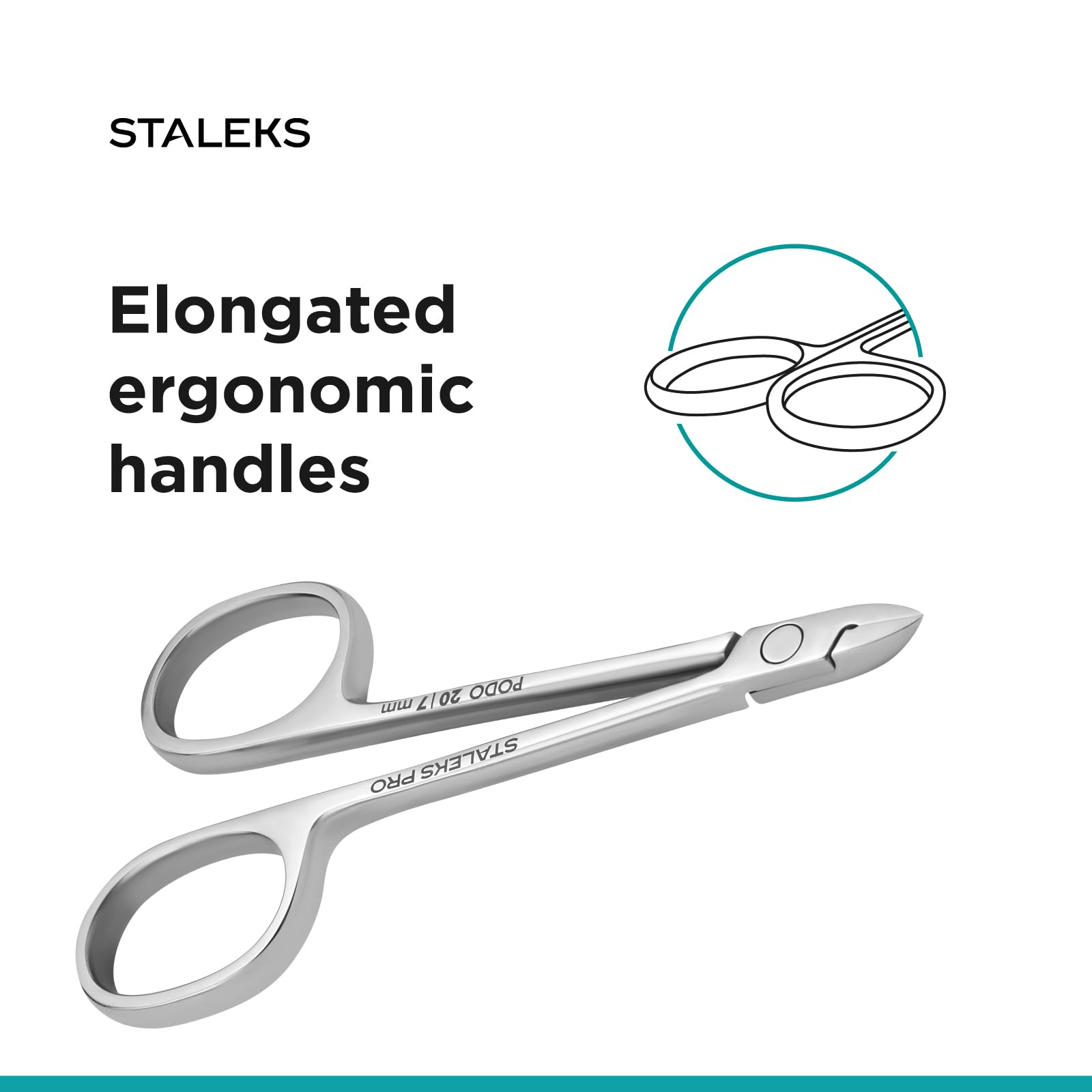 Staleks Podo 20 Podology Scissors-Style Nippers – 7 mm Straight Blades Without Heel – Designed for Corn and Cuticle Work - Image 5