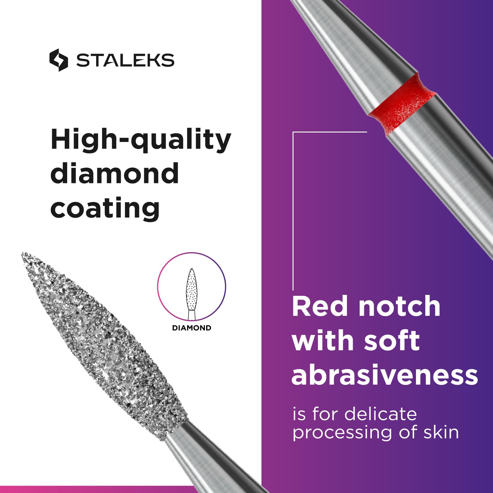 STALEKS Professional Manicure & Pedicure Set – Diamond Flame Drill Bit & Cuticle Nippers – For Lifting Cuticles and Delicate Skin Work - Image 8