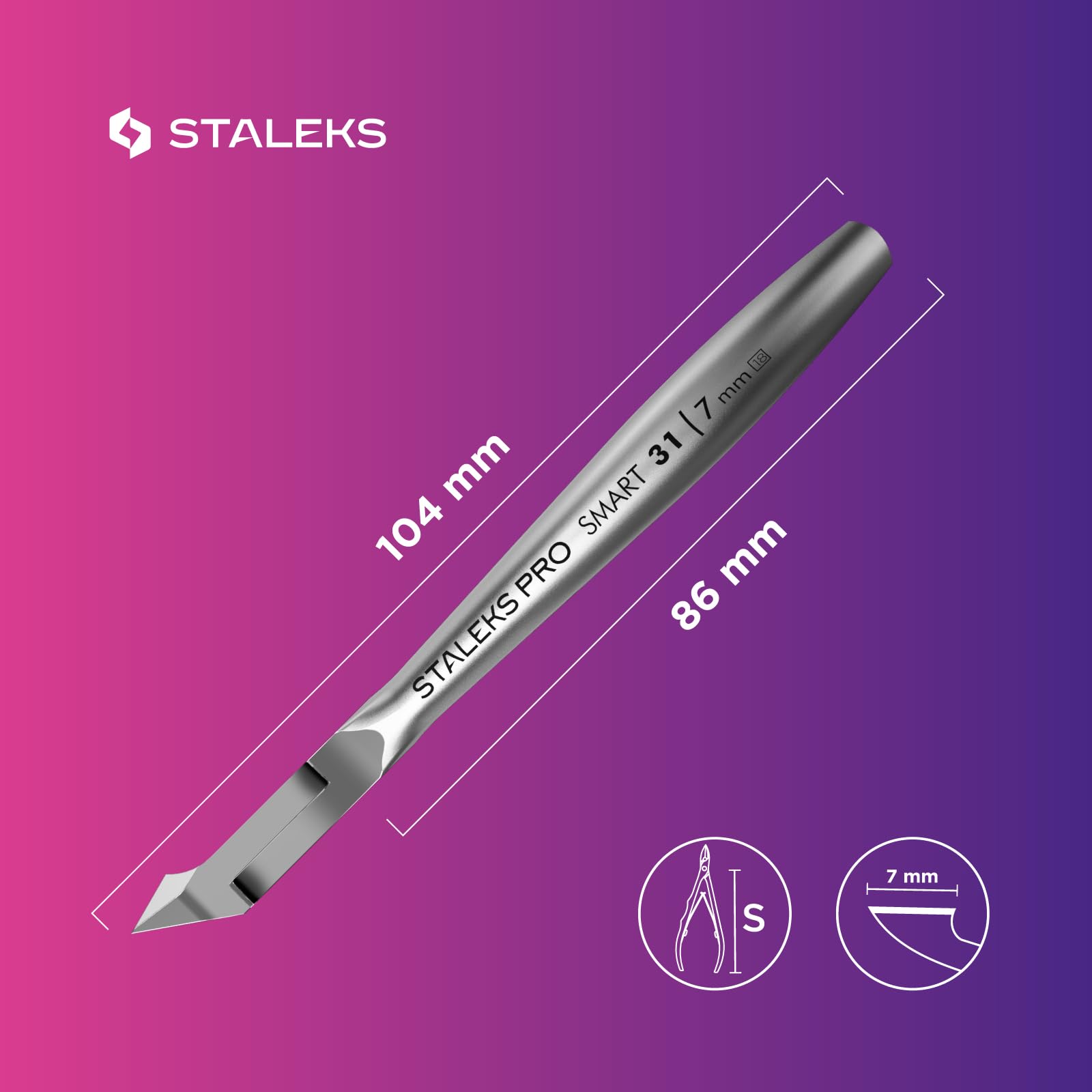 STALEKS Professional Manicure & Pedicure Tool Set – Cuticle Nippers NS-31-7 & Pusher PS-51/2 – For Lifting and Removing Cuticle with Professional Control - Image 8