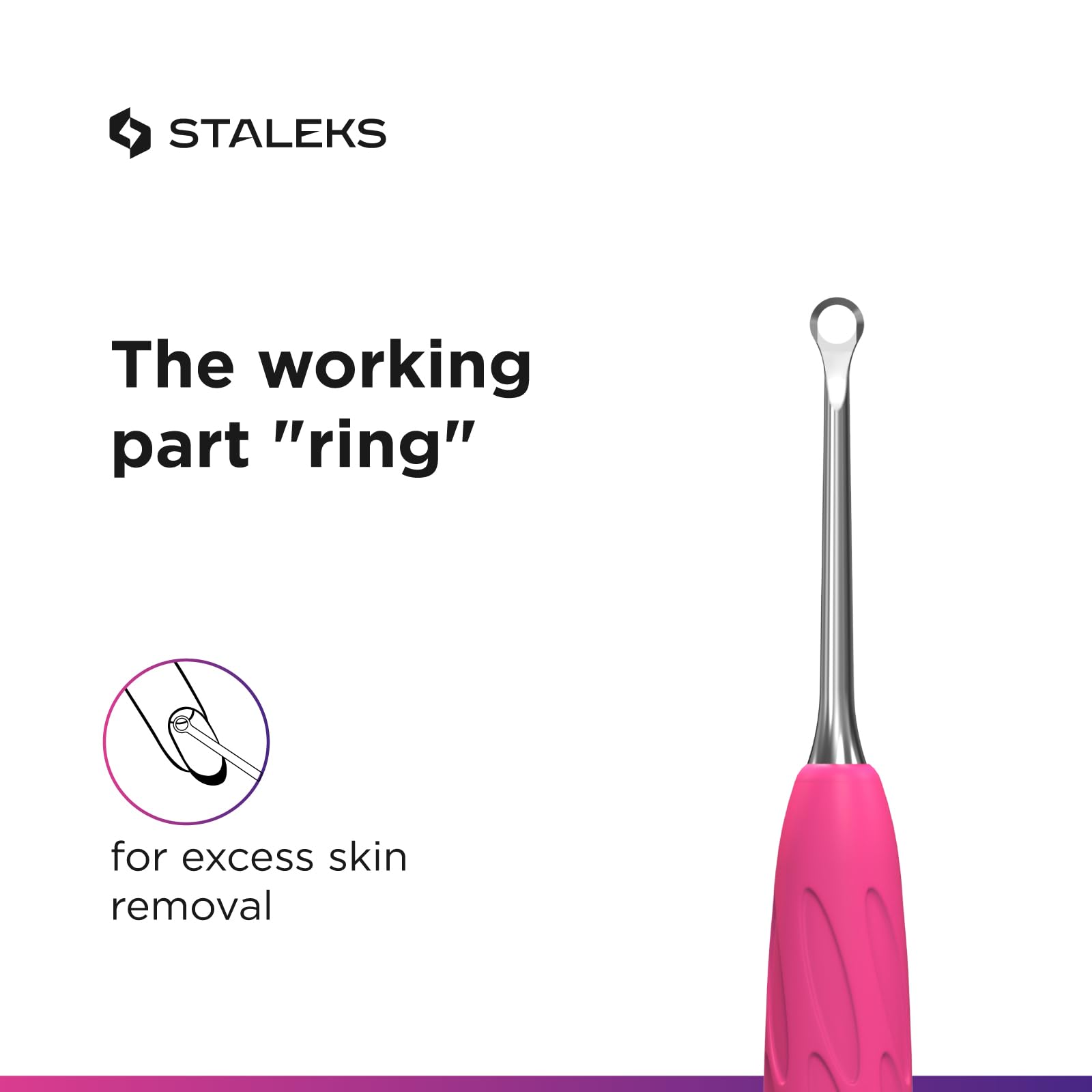 STALEKS Professional Manicure Set – Gummy Pusher & Ballerina Scissors – For Lifting Cuticle and Safe Removal - Image 4