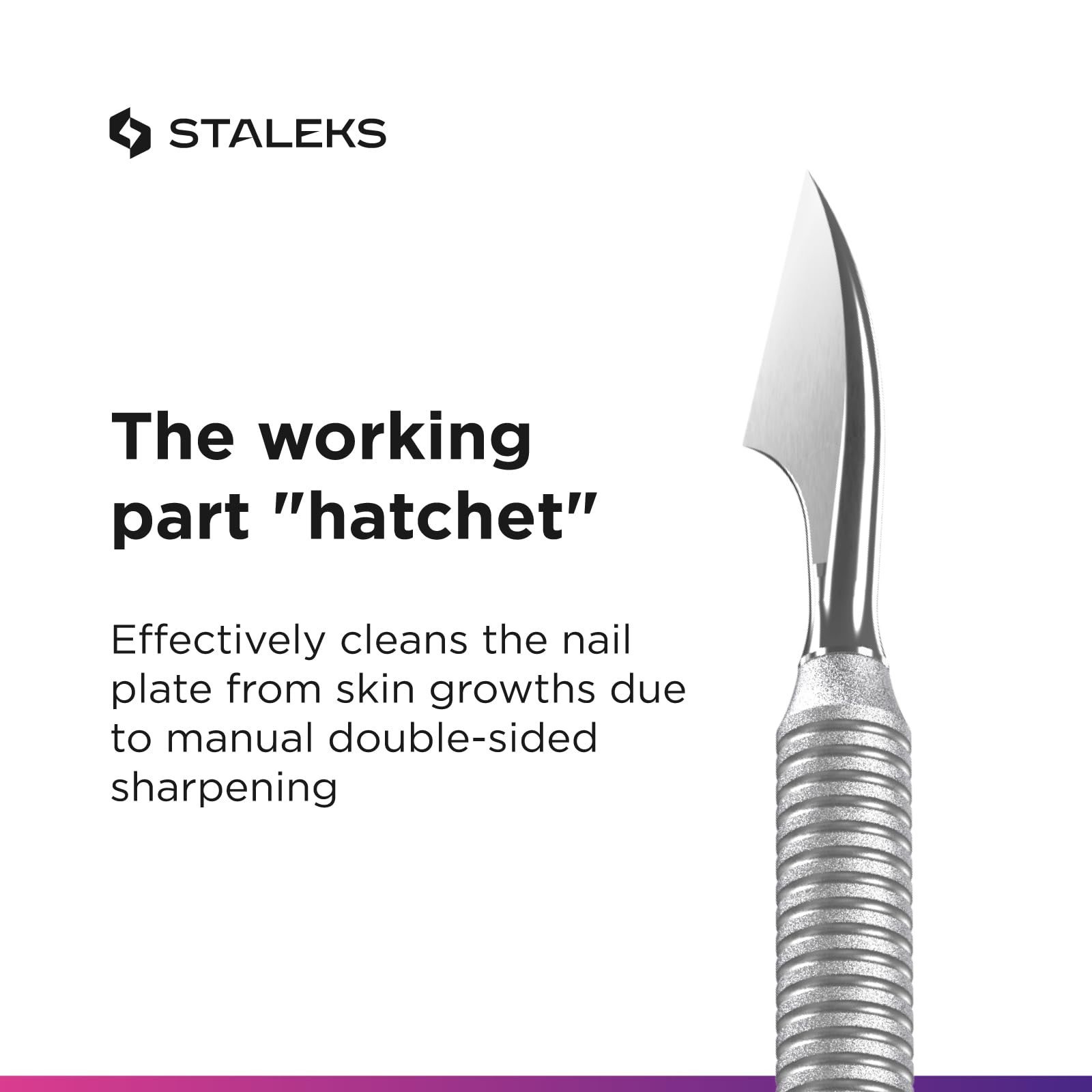 Staleks SMART Professional Manicure Set – Cuticle Scissors with Hook Tip & Double-Ended Pusher – Safe Cuticle Removal and Nail Cleaning - Image 5